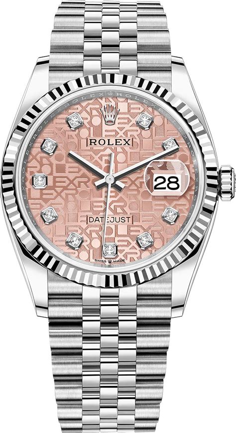 rolex datejust 36 pink diamond|Rolex Datejust 36mm on wrist.